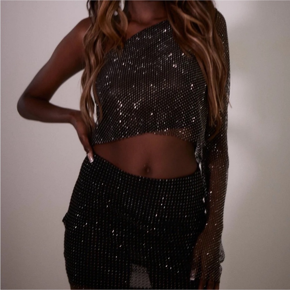 SLA The Label Bronze Frankie Diamanté Top NWT sz M